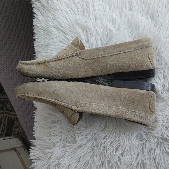 TOD'S Suede soft taupe beige mens loafers slip on 6.5 - Picture 14 of 16